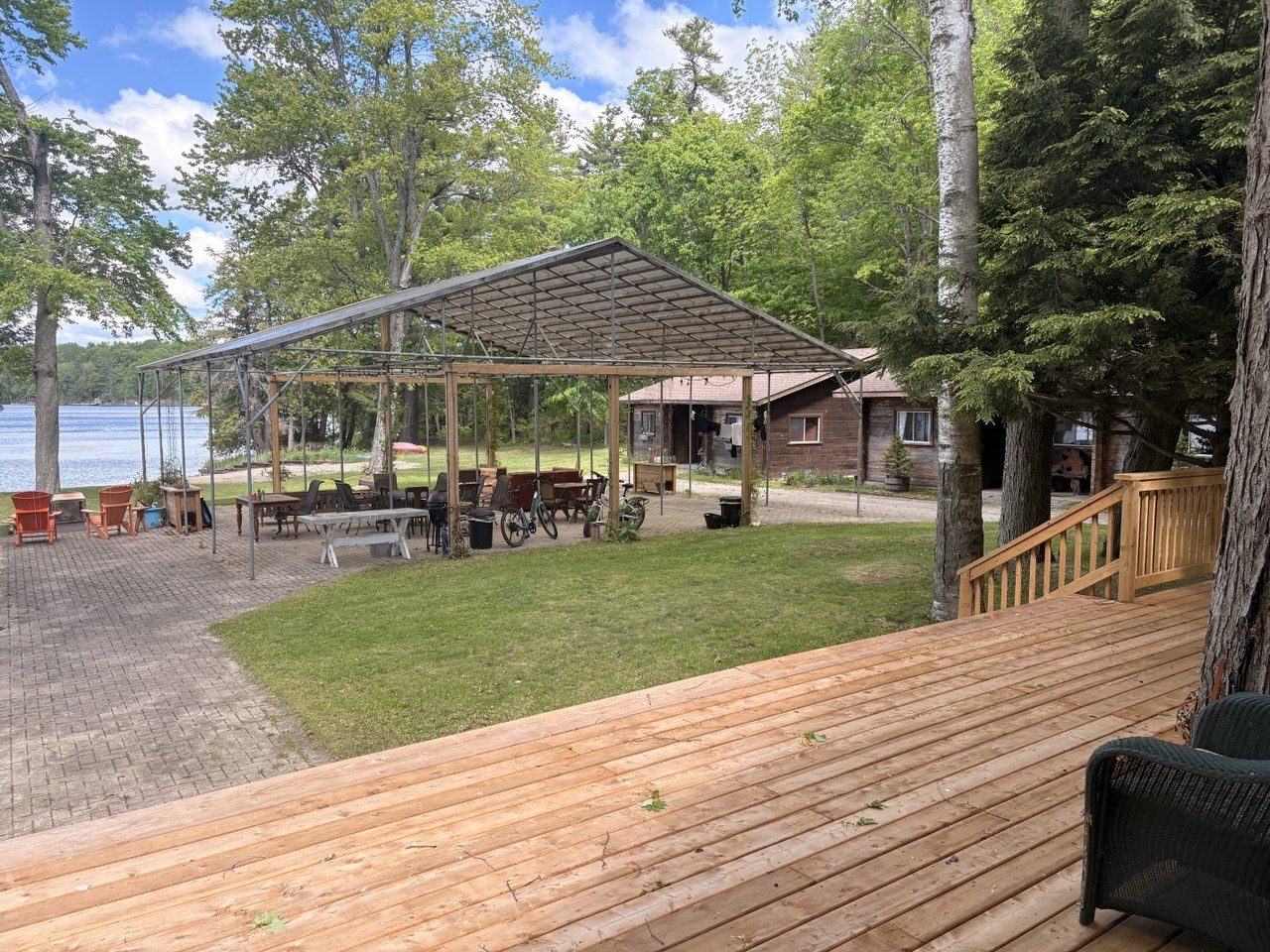 The lakeside pavilion by the water